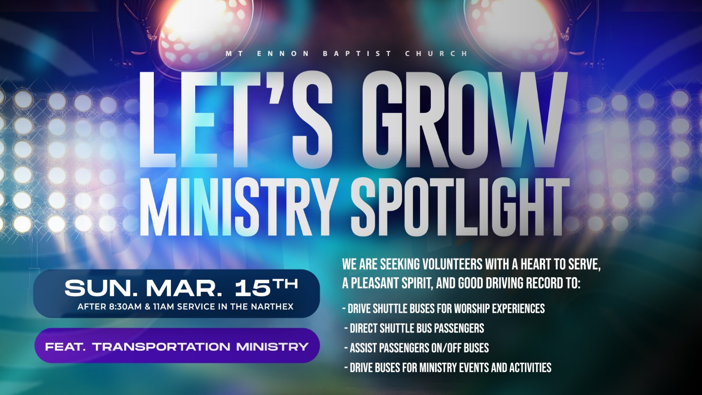 Let's Grow! Ministry Spotlight: Transportation Min